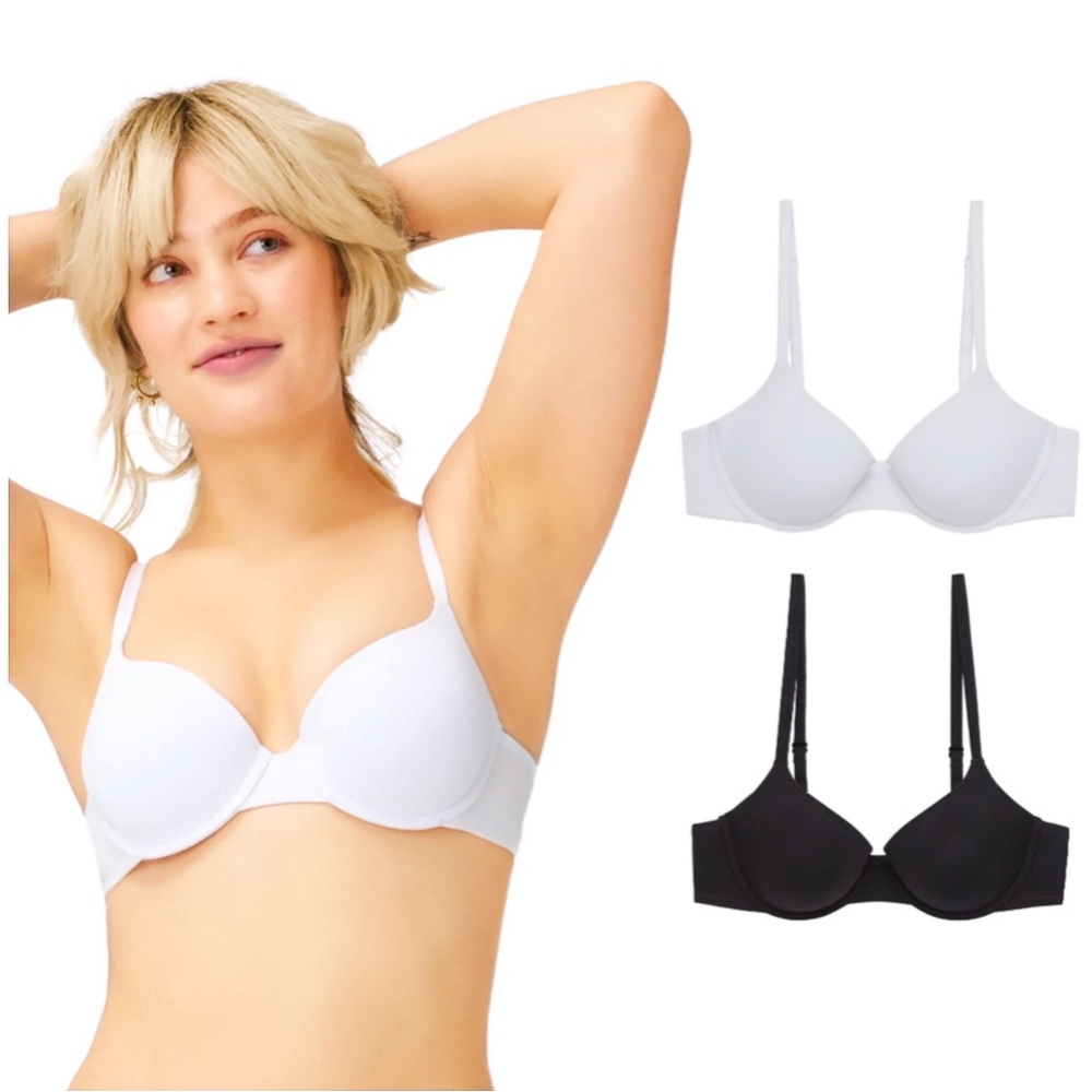 2 White and Black Bras